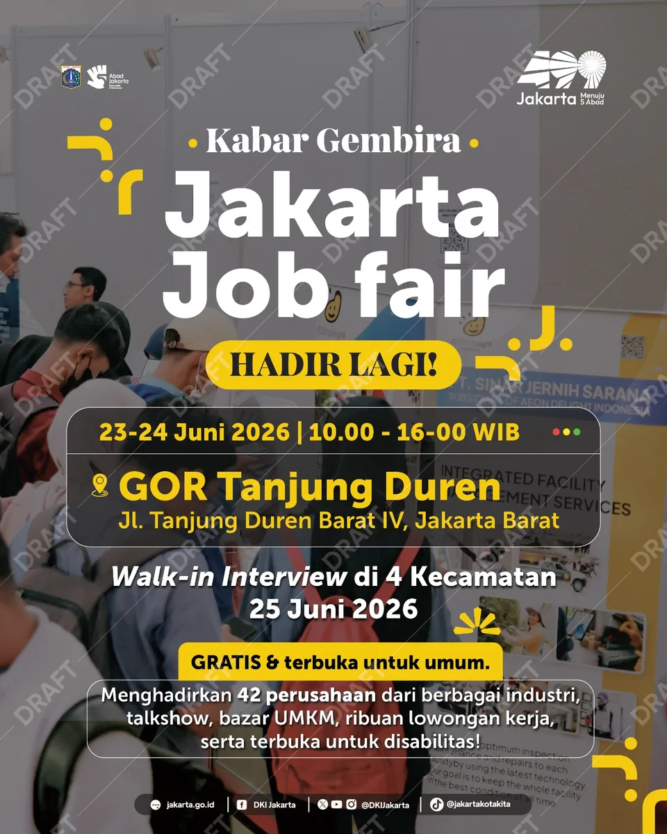 Job Fair Kabupaten Garut 2026 (Suku Dinas TKTE Wilayah Kabupaten Garut Barat) : 23-24 Juni 2026